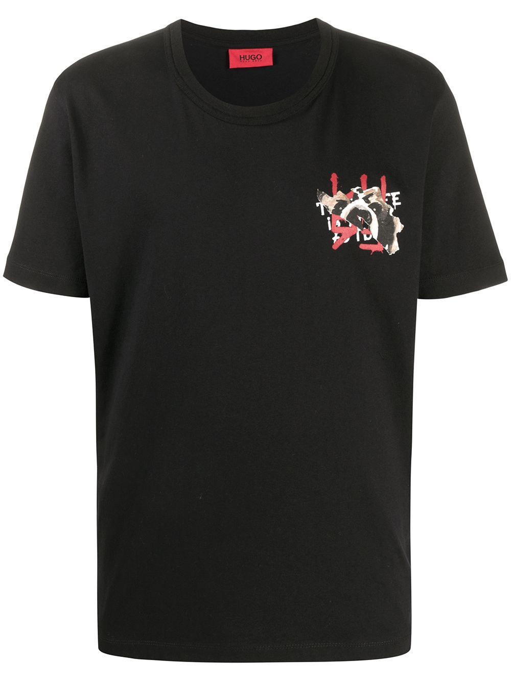 HUGO Artistic Logo T-Shirt Black - Maison De Fashion 