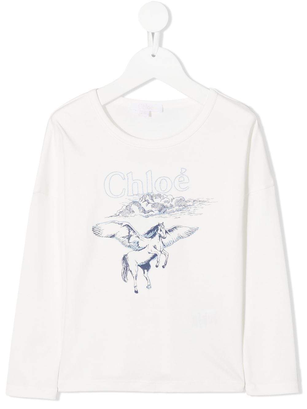 CHLOÉ KIDS Unicorn Print T-Shirt White - Maison De Fashion 