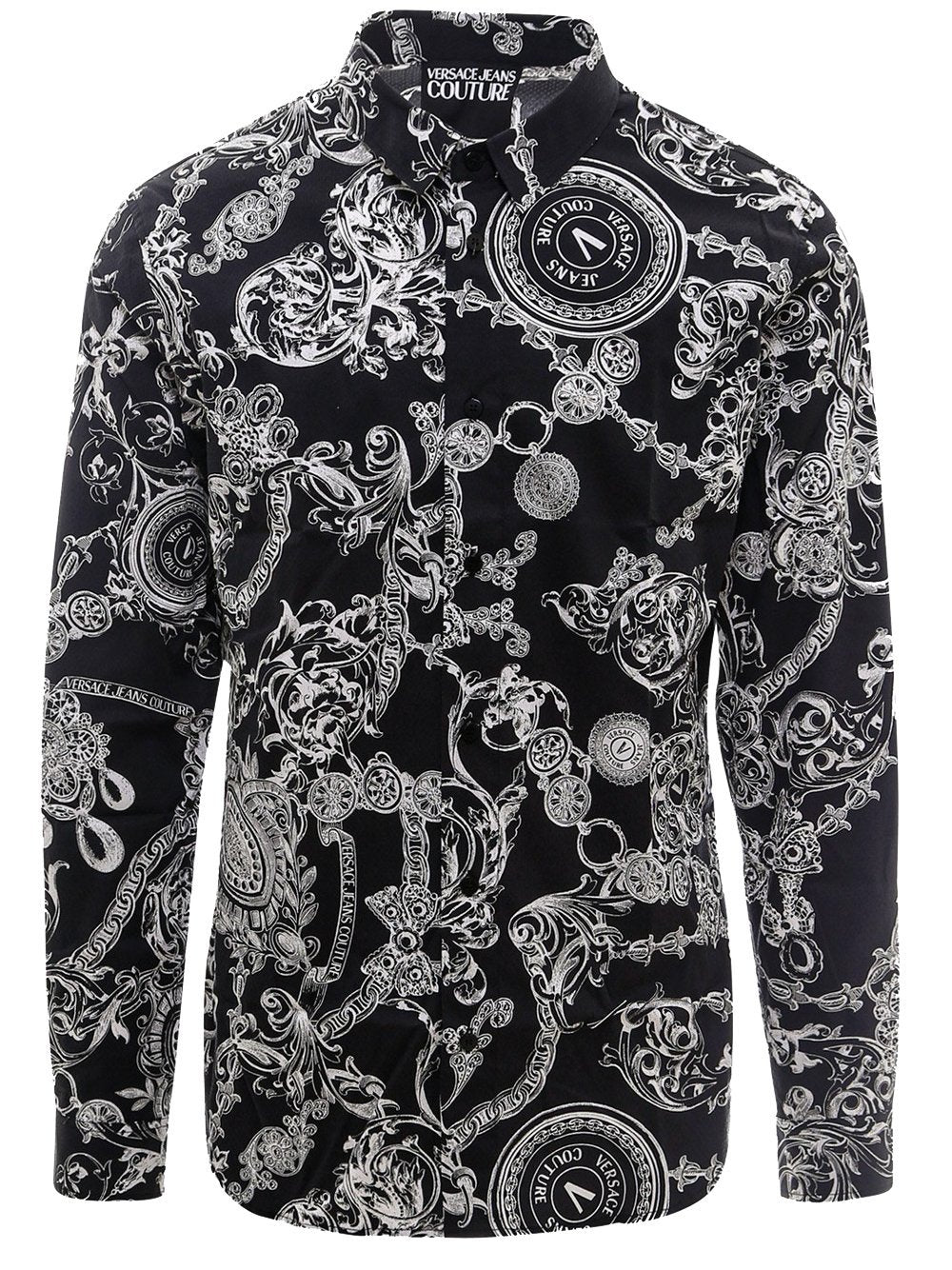 VERSACE Baroque Shirt Black - MAISONDEFASHION.COM