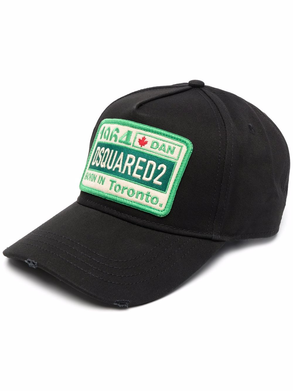 DSQUARED2 Logo Patch Baseball Cap Black - MAISONDEFASHION.COM