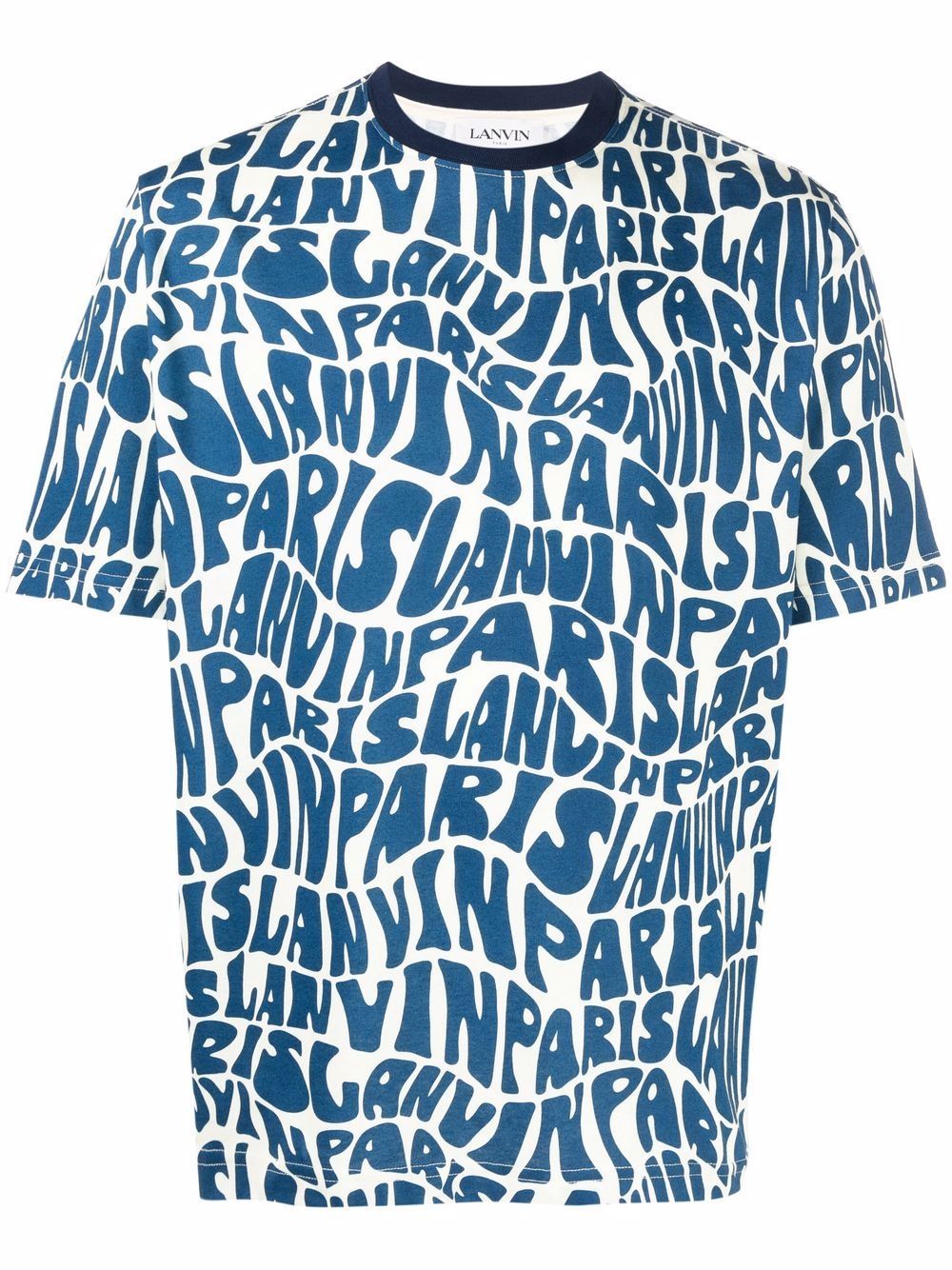 LANVIN All Over Printed Logo T-Shirt - MAISONDEFASHION.COM