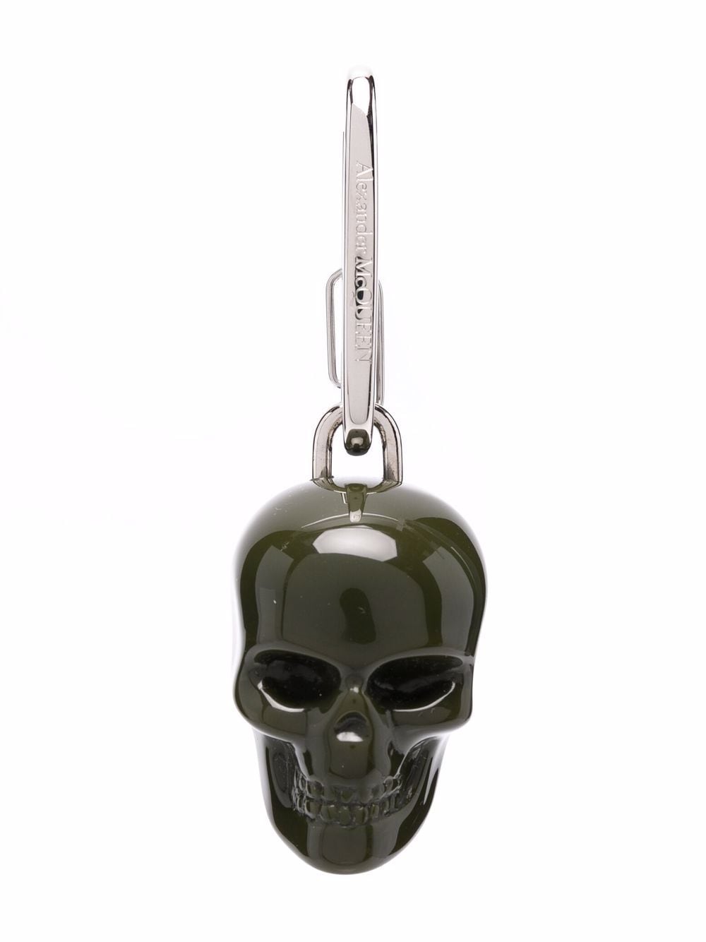ALEXANDER MCQUEEN Skull Charm Keyring Khaki - MAISONDEFASHION.COM