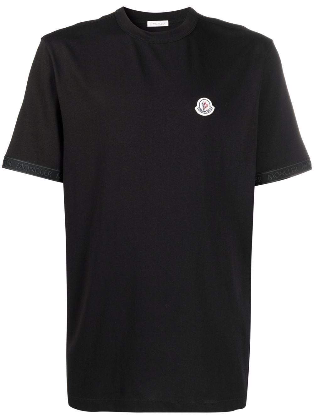 MONCLER Logo Patch T-Shirt Black - MAISONDEFASHION.COM