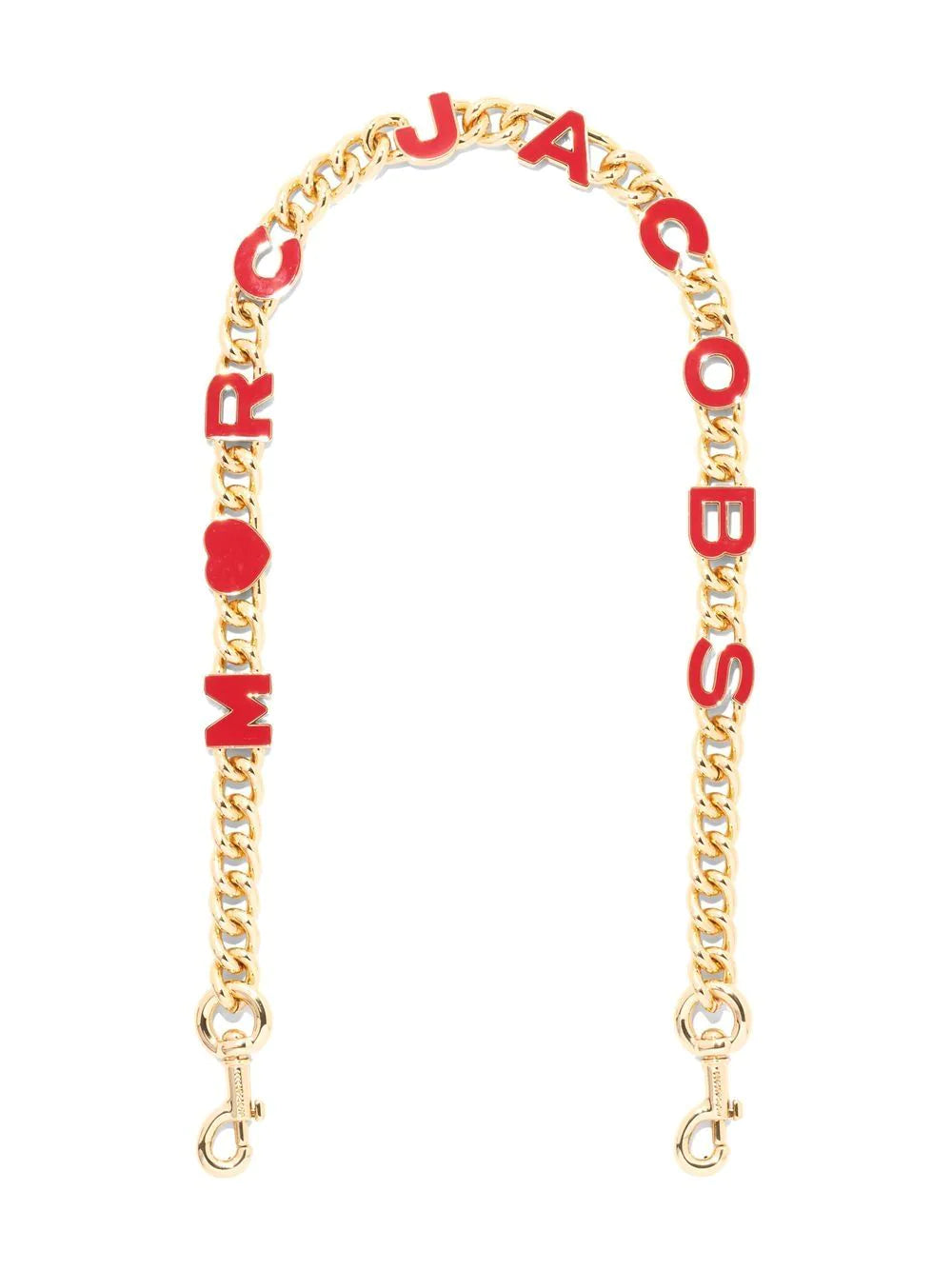 MARC JACOBS WOMEN The Heart Charm Shoulder Chain Strap Gold/Red - MAISONDEFASHION.COM