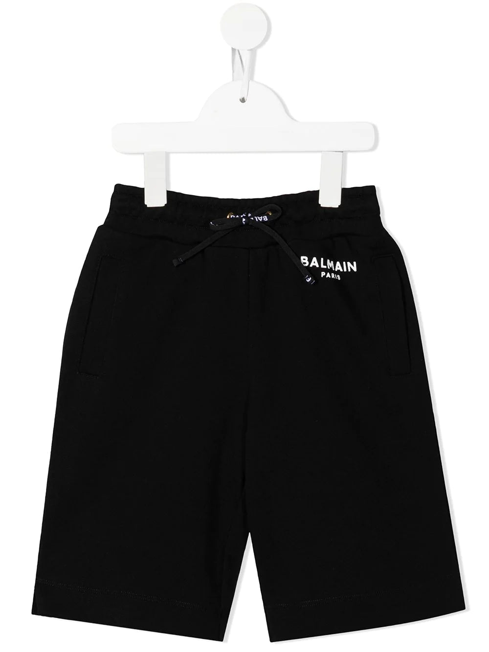 BALMAIN KIDS Logo Print Shorts Black - MAISONDEFASHION.COM