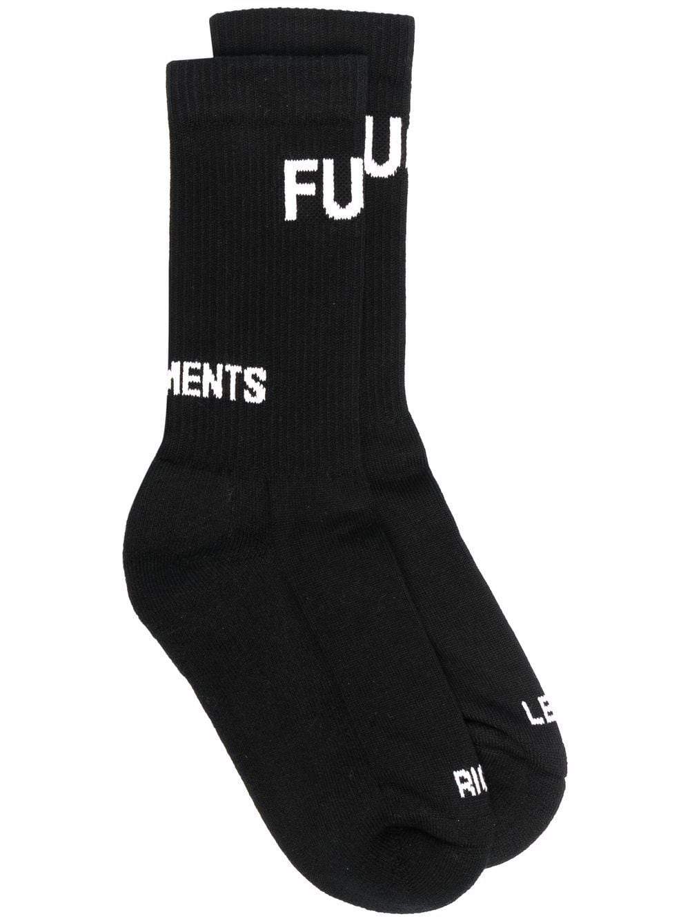 VETEMENTS Intarsia-knit logo ankle socks Black - MAISONDEFASHION.COM