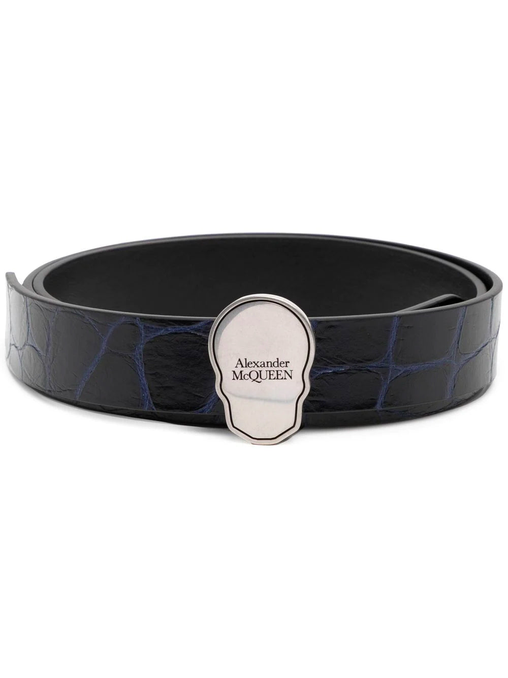 ALEXANDER MCQUEEN Skull Tag Belt Rev Neptune - MAISONDEFASHION.COM