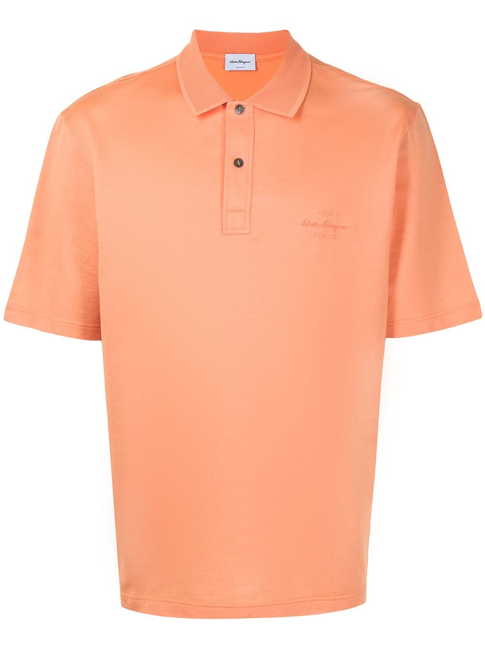 SALVATORE FERRAGAMO  1927 logo polo shirt Orange - MAISONDEFASHION.COM