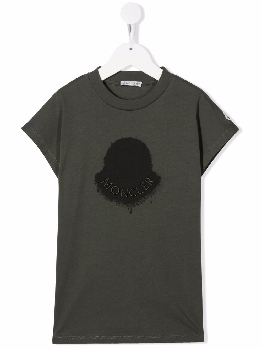 MONCLER KIDS Logo Print T-Shirt Green - MAISONDEFASHION.COM