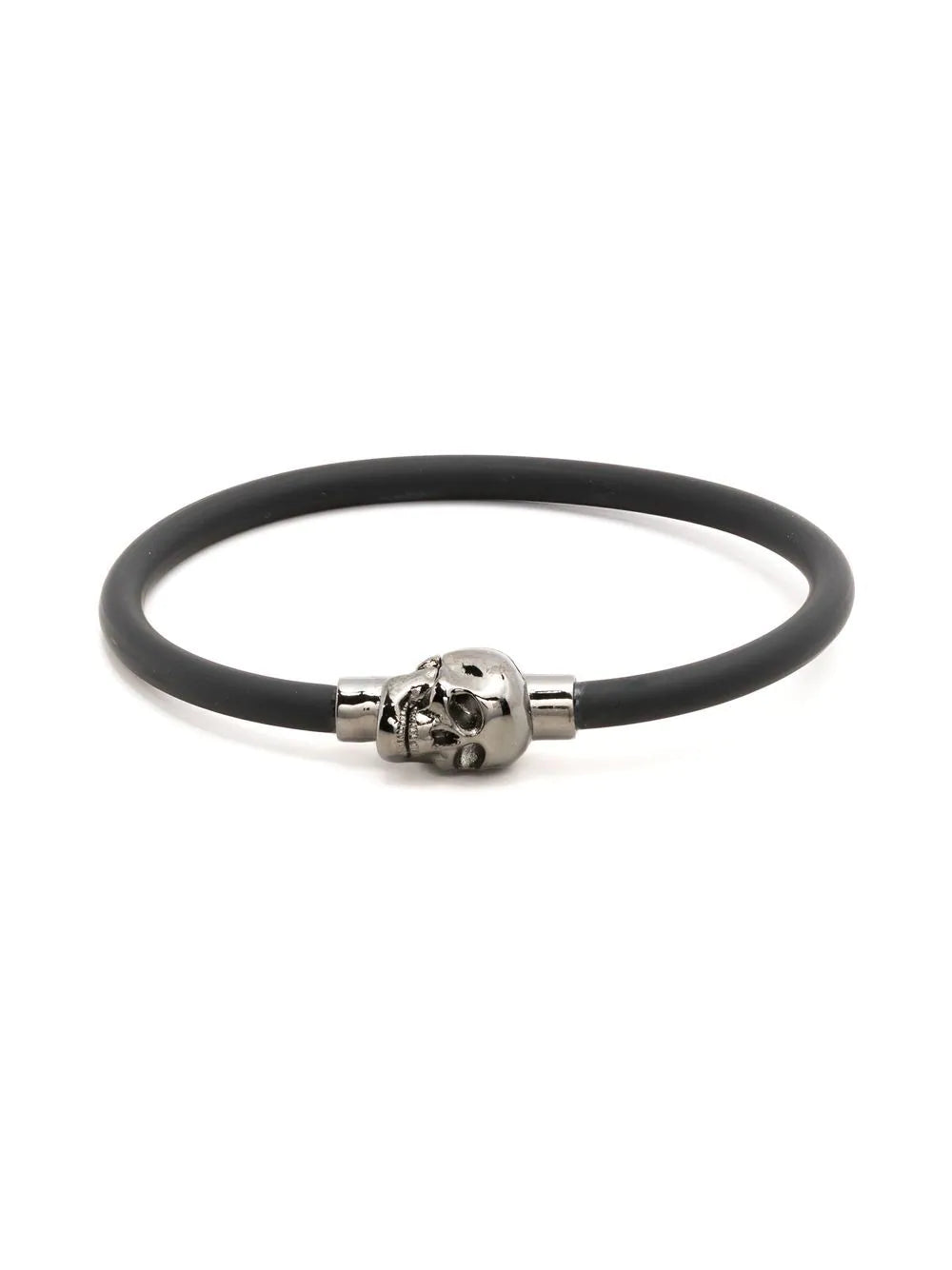 ALEXANDER MCQUEEN Skull Head Band Bracelet Black/Silver - MAISONDEFASHION.COM