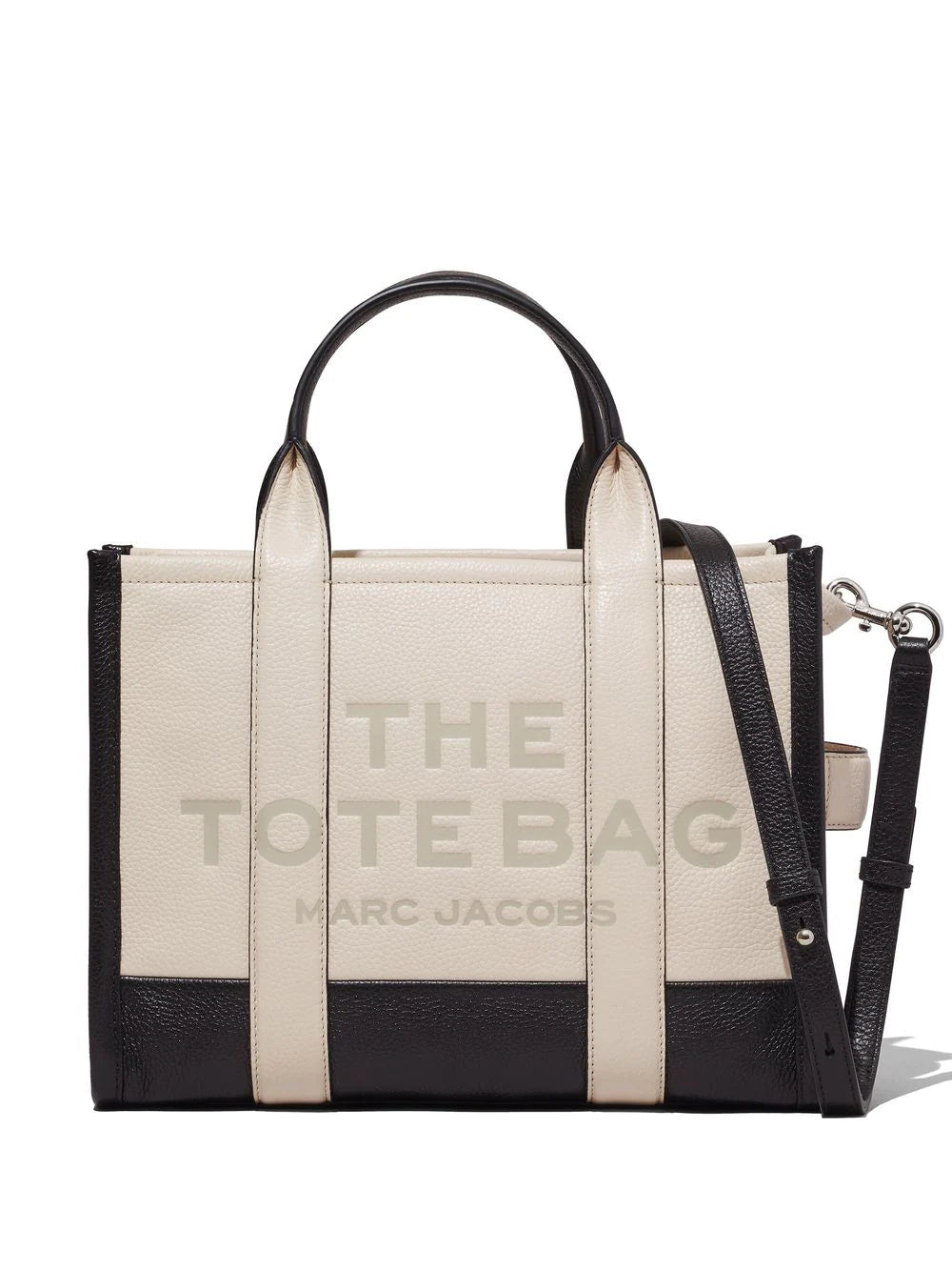 MARC JACOBS WOMEN The Medium Tote Ivory/Black - MAISONDEFASHION.COM