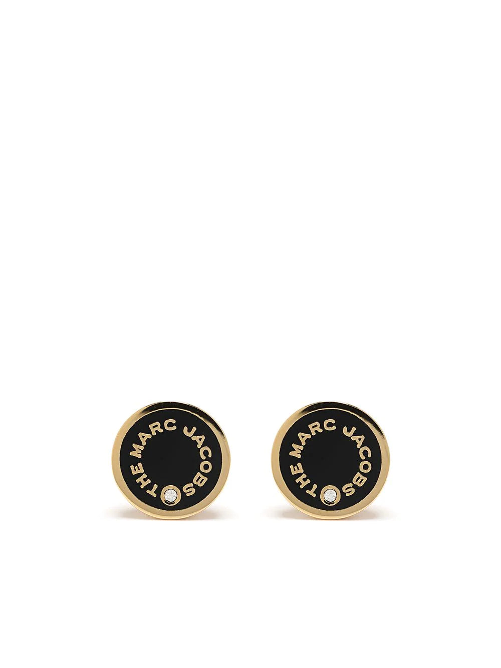 MARC JACOBS WOMEN Medallion Stud Earrings Black/Gold - MAISONDEFASHION.COM