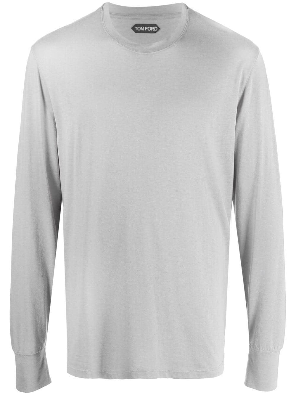 TOM FORD Long-Sleeved T-shirt Grey - MAISONDEFASHION.COM