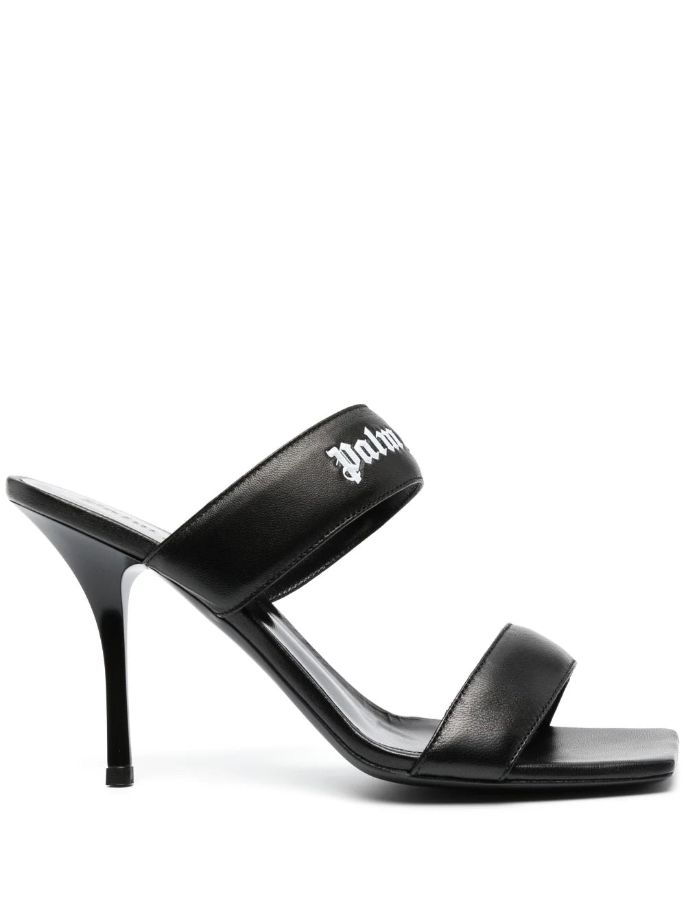 PALM ANGELS WOMEN PA Logo Band Sandal 90 Black/White - MAISONDEFASHION.COM