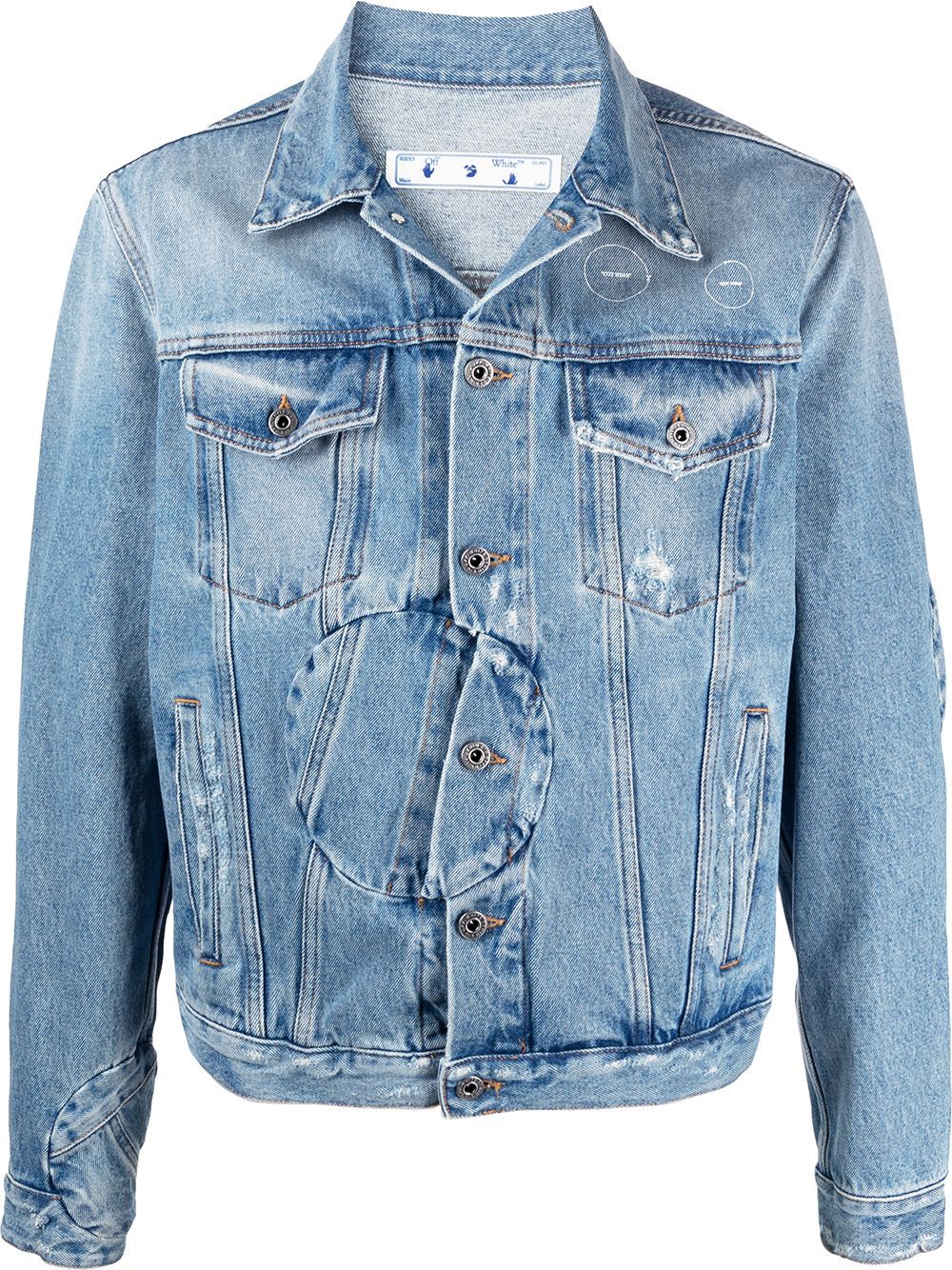 OFF-WHITE Twist Arrow Denim Jacket Blue - Maison De Fashion 