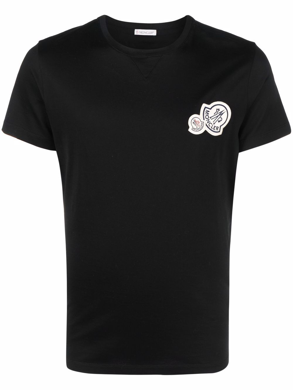 MONCLER Double Logo T-Shirt Black - MAISONDEFASHION.COM