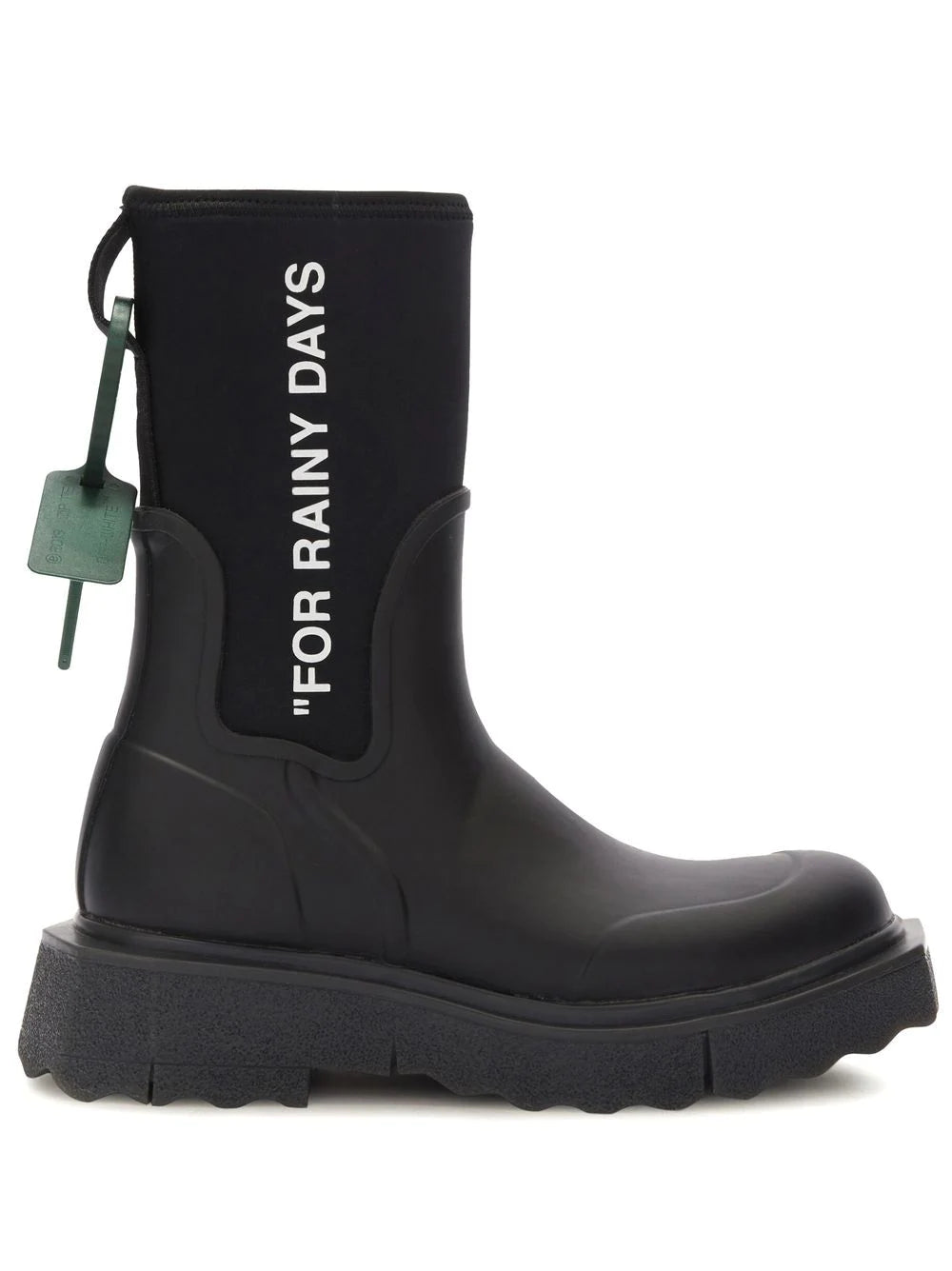 OFF WHITE WOMEN Sponge Rubber Rainboot Black/White - MAISONDEFASHION.COM