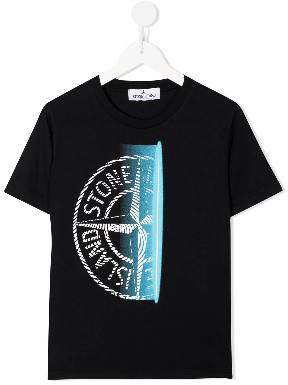STONE ISLAND KIDS Compass-print cotton T-shirt Navy Blue - MAISONDEFASHION.COM