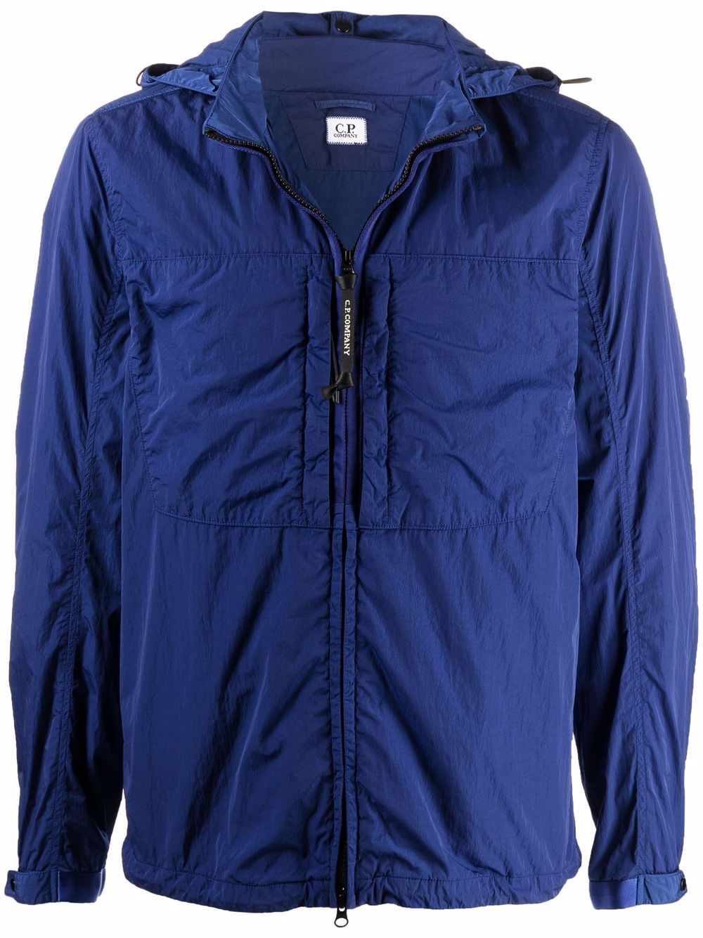 C.P. COMPANY Goggle-hooded lightweight jacket Blue - MAISONDEFASHION.COM