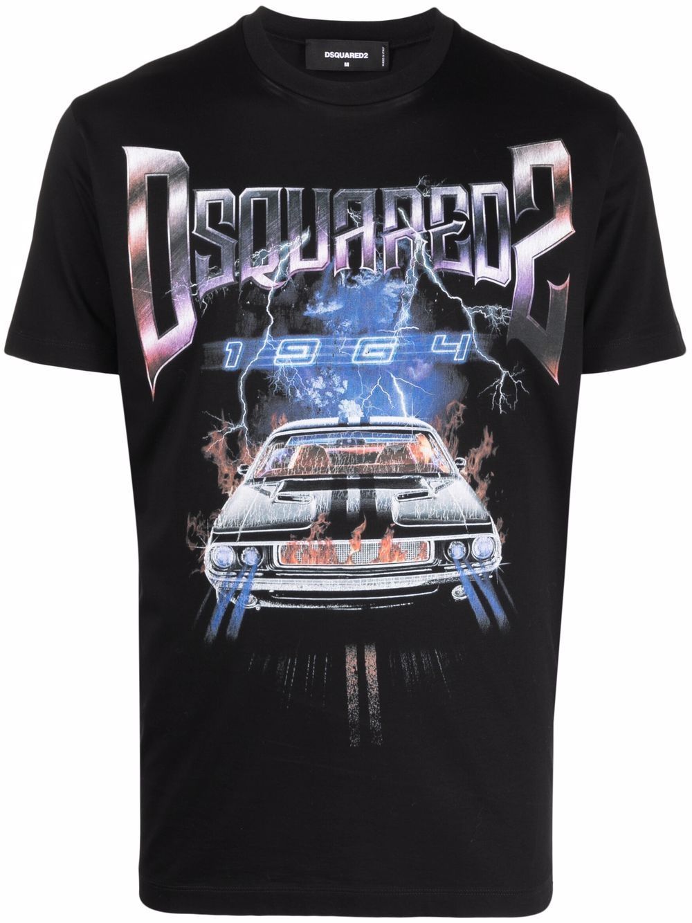 DSQUARED2 Logo-print T-shirt Black - MAISONDEFASHION.COM