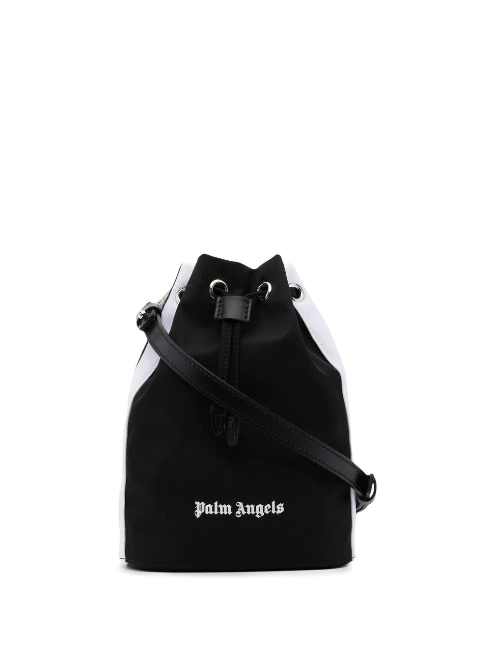 PALM ANGELS WOMEN Venice Track Drawstring Bag Black/White - MAISONDEFASHION.COM