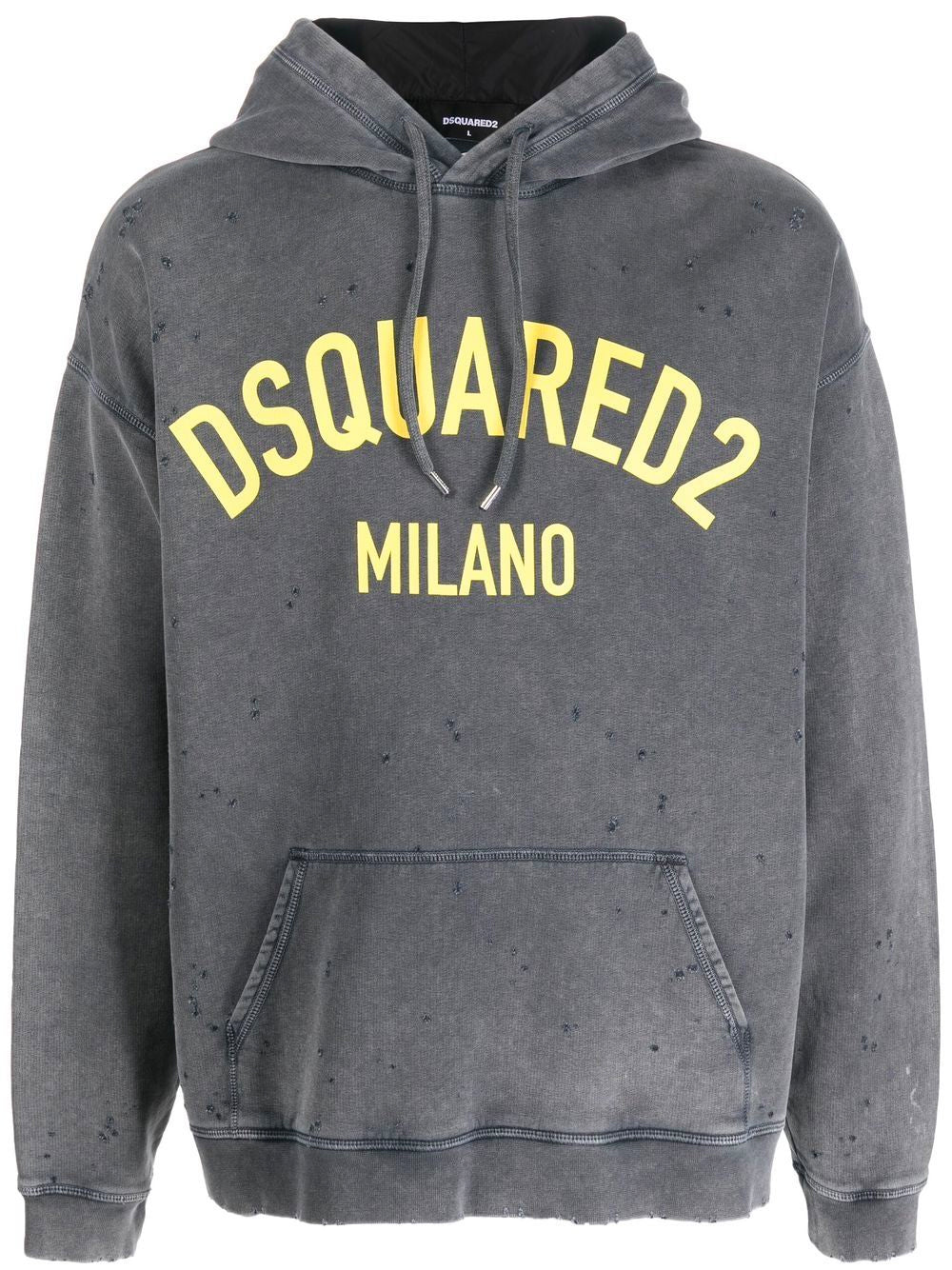 DSQUARED2 D2 Milano Hoodie Black - MAISONDEFASHION.COM