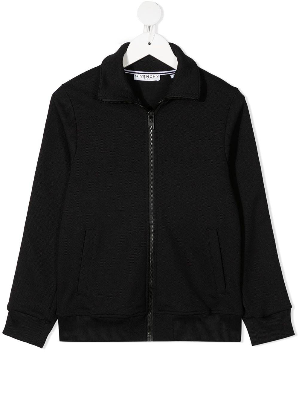 GIVENCHY KIDS Long-sleeved cotton sweat jacket Black - MAISONDEFASHION.COM