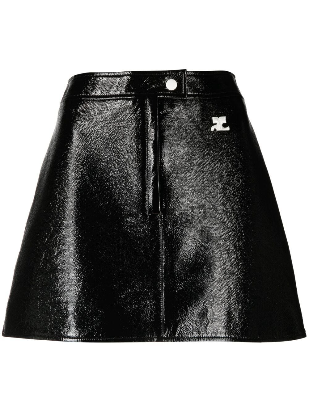 COURRÈGES WOMEN Faux Leather Skirt Black - MAISONDEFASHION.COM