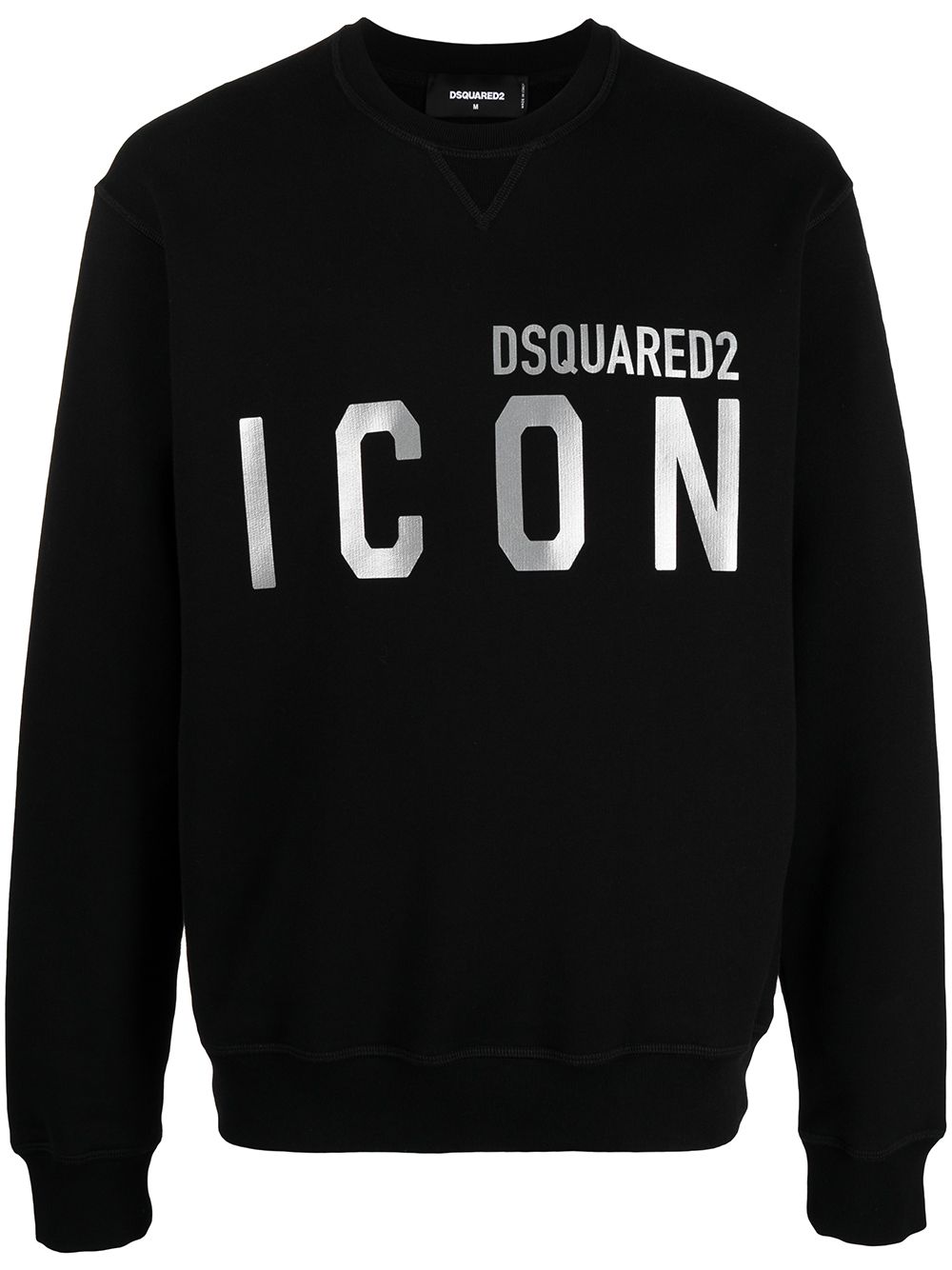 DSQUARED2 Reflective Icon Logo Print Sweatshirt Black - MAISONDEFASHION.COM