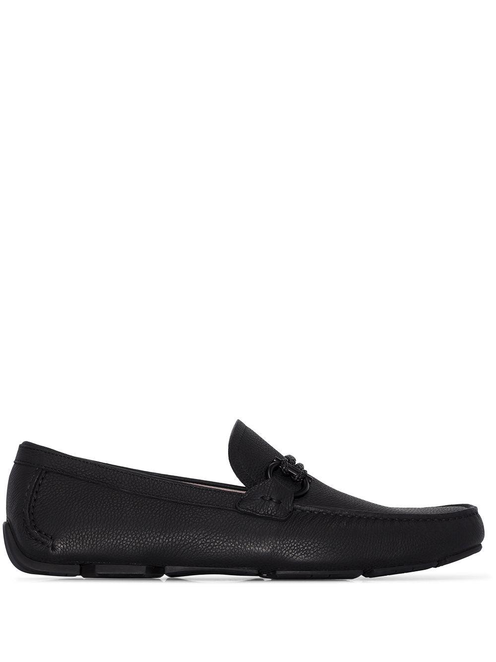 SALVATORE FERRAGAMO Gancini Driver Shoes Black - MAISONDEFASHION.COM