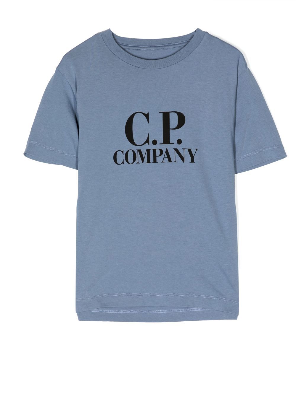 C.P COMPANY KIDS Logo crew-neck T-shirt Blue - MAISONDEFASHION.COM