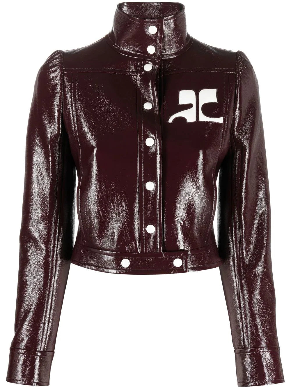 COURRÉGES WOMEN Vinyl Reedition Jacket Burgundy - MAISONDEFASHION.COM