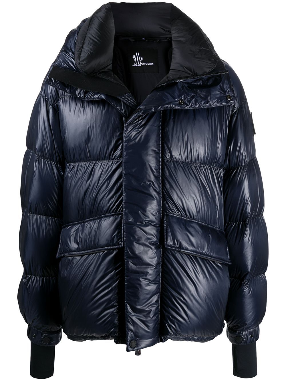 MONCLER GRENOBLE velcro logo puffer jacket navy - Maison De Fashion 