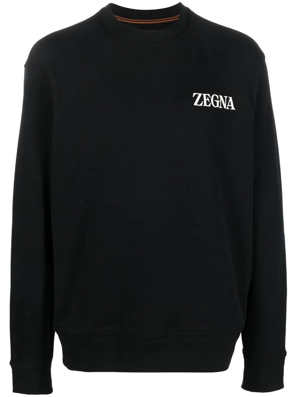 ZEGNA Logo Print Sweatshirt Black - MAISONDEFASHION.COM