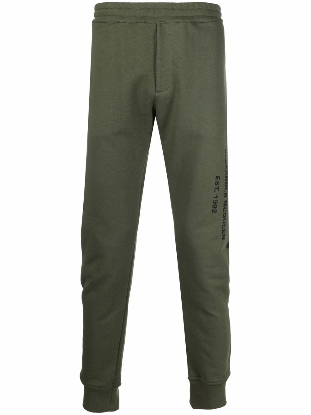 ALEXANDER MCQUEEN Logo Print Sweat Pants Green - MAISONDEFASHION.COM