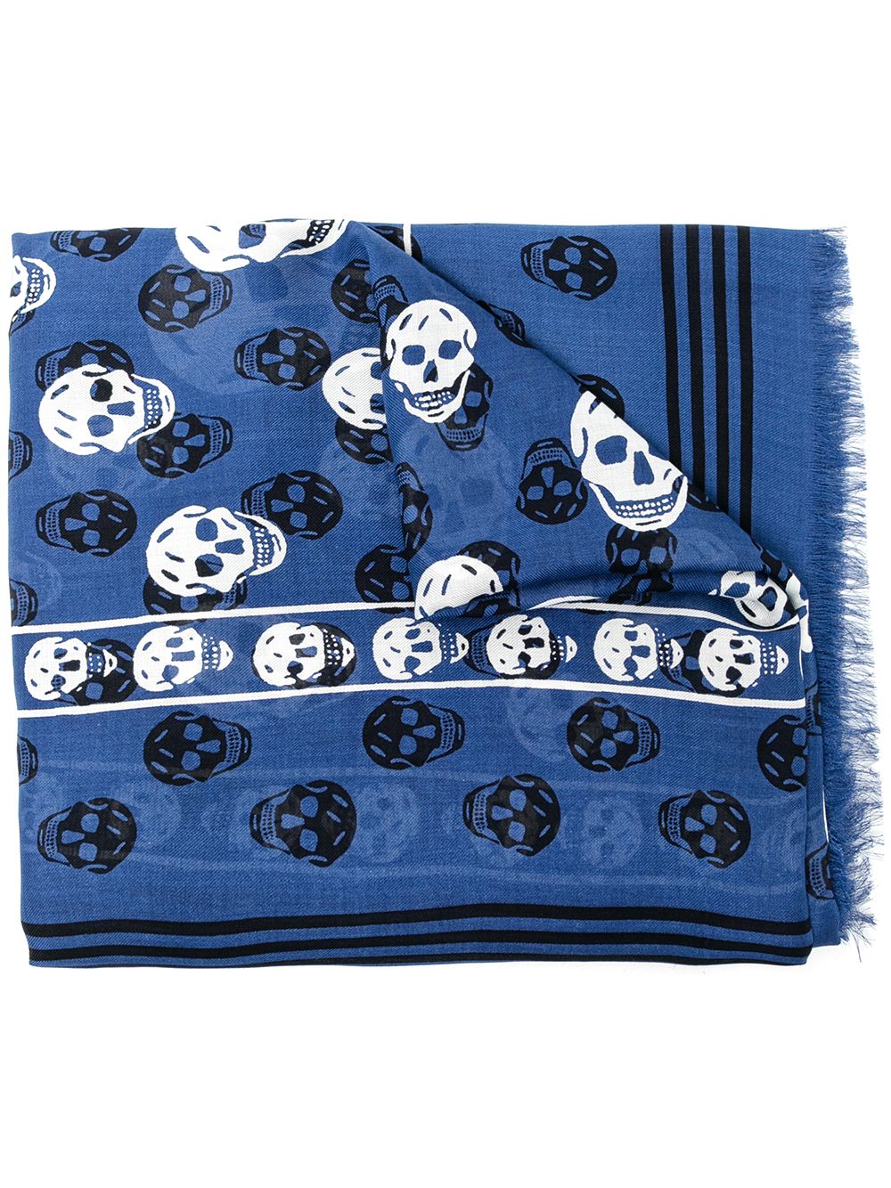 ALEXANDER MCQUEEN  skull-print scarf Blue - MAISONDEFASHION.COM
