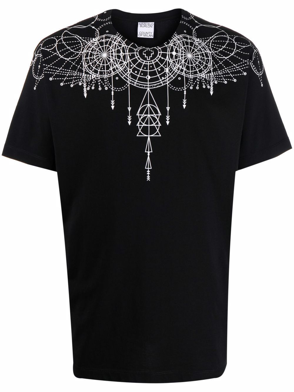 MARCELO BURLON Astral Wings Regular T-Shirt Black - MAISONDEFASHION.COM