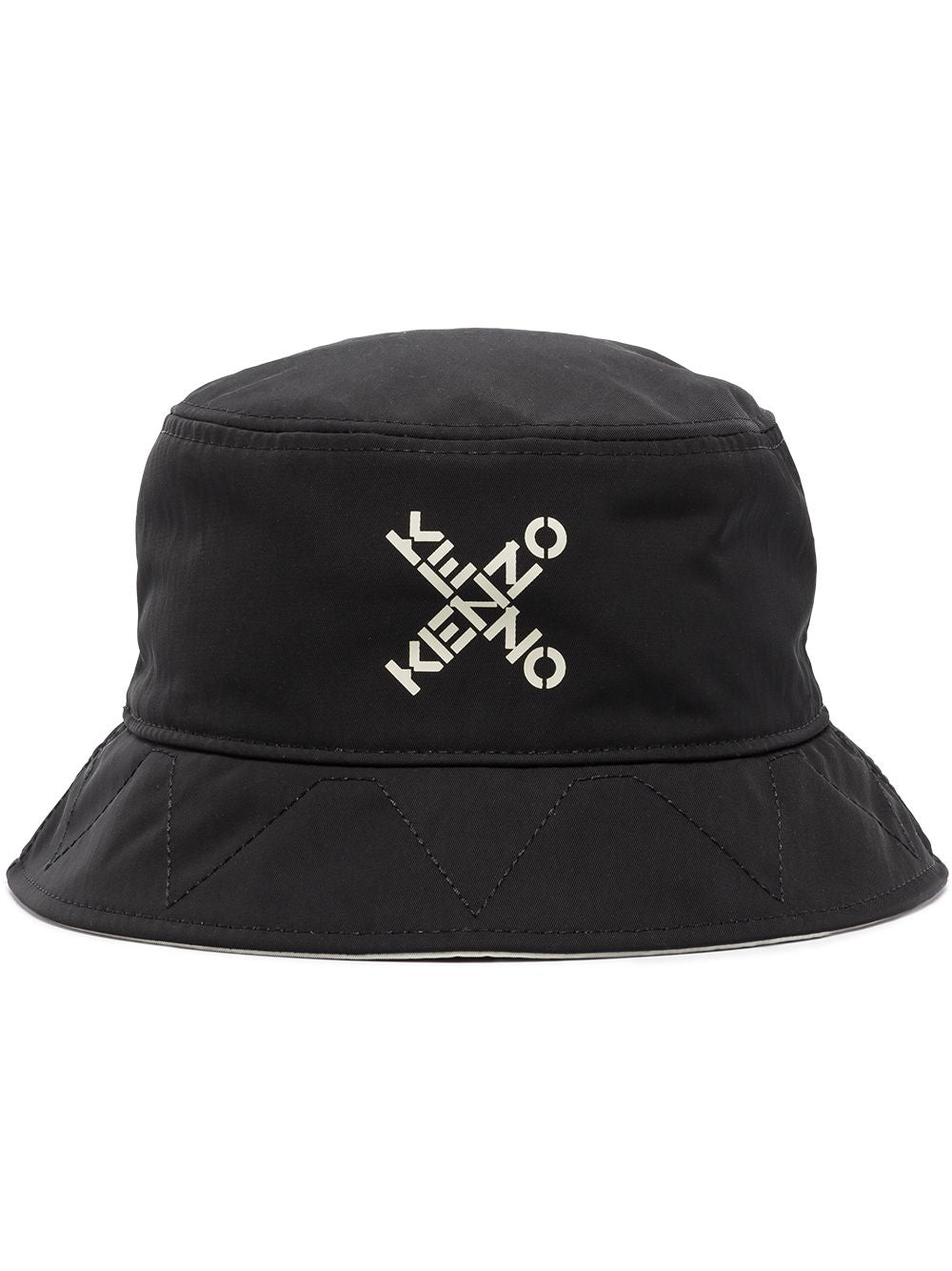 KENZO Cross Logo Bucket Hat Black - MAISONDEFASHION.COM