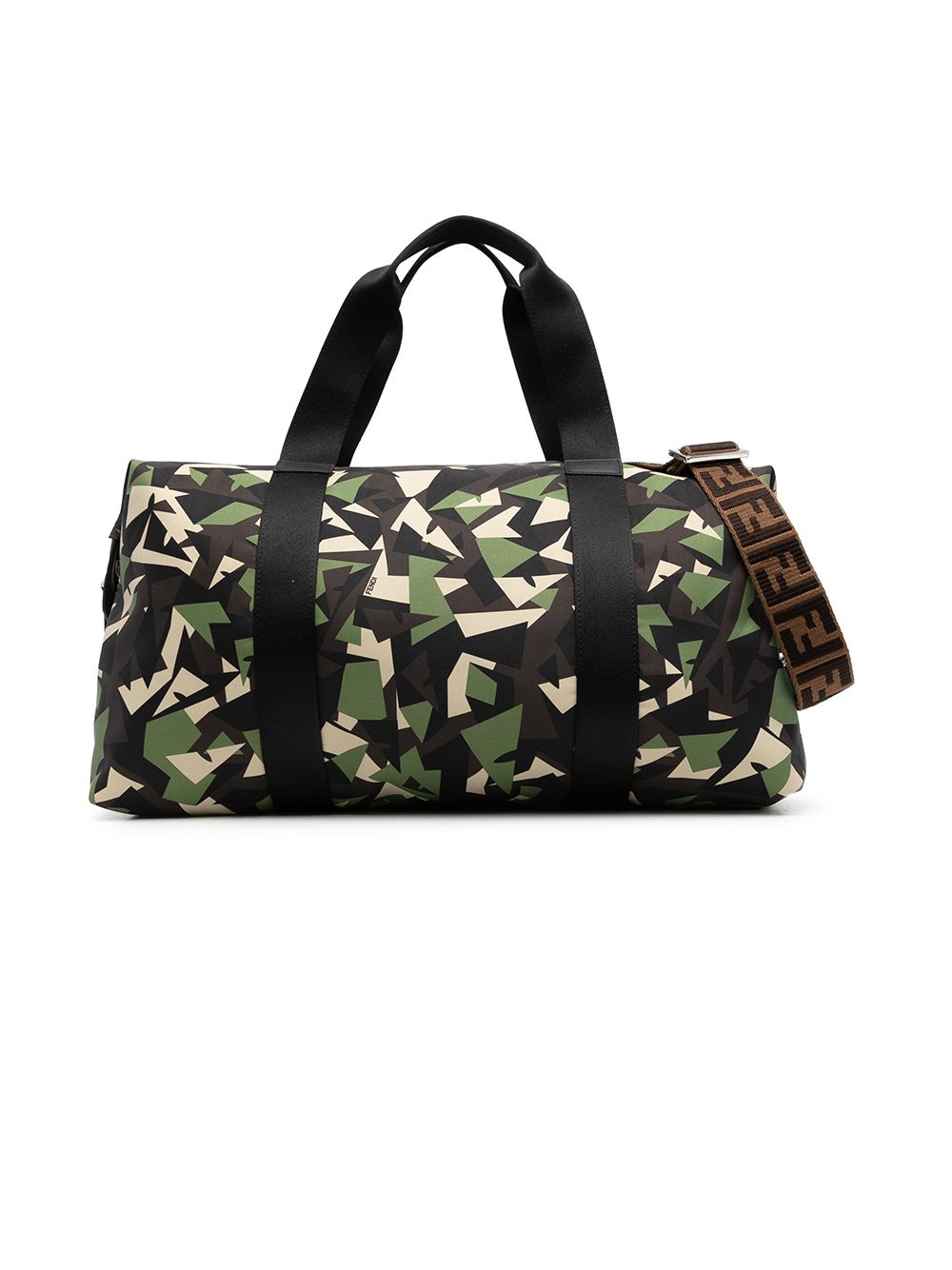 FENDI KIDS Camouflage Print Gym Bag Green/Black - MAISONDEFASHION.COM