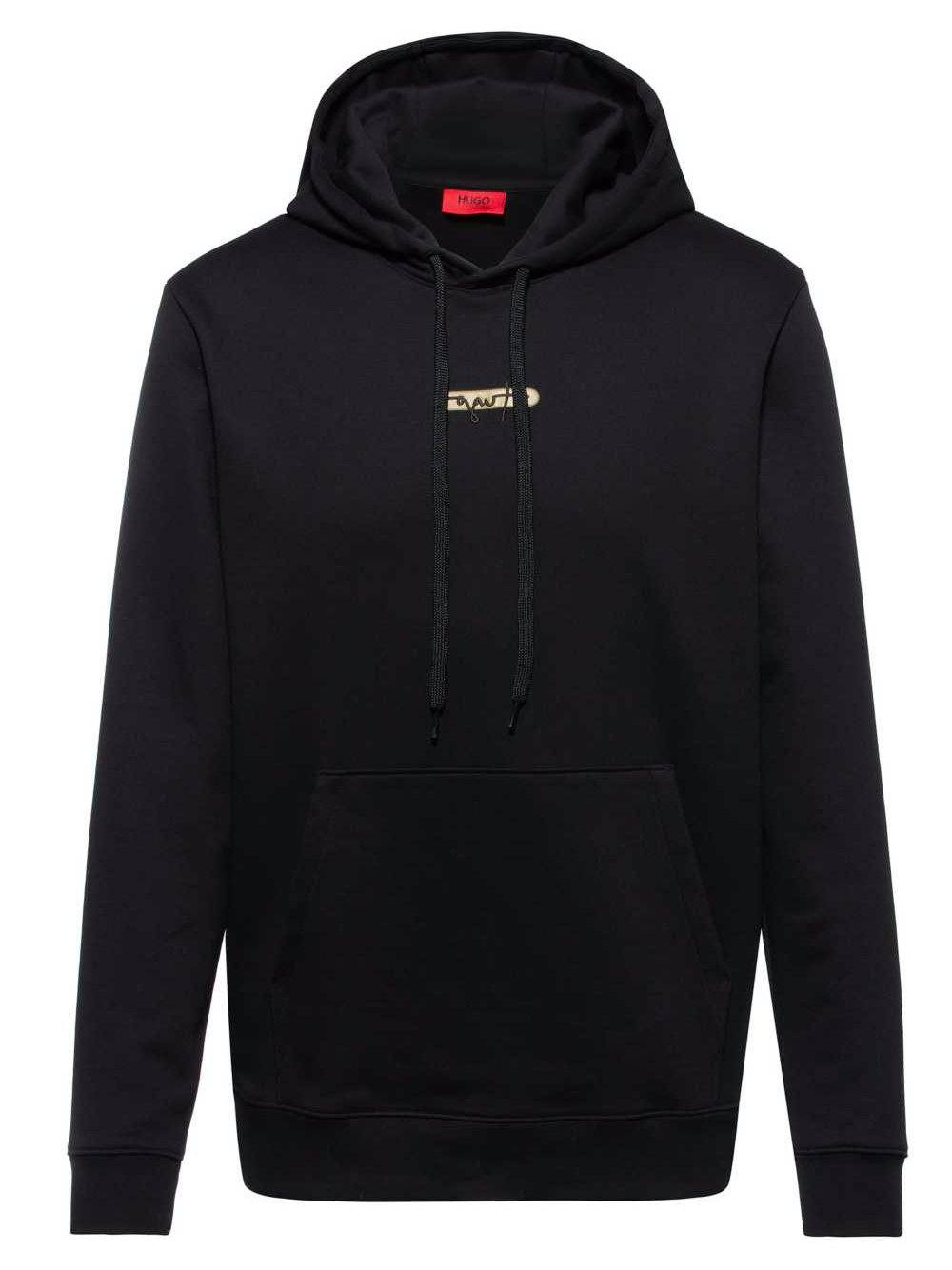 HUGO New Season Logo Hoodie Black - Maison De Fashion 