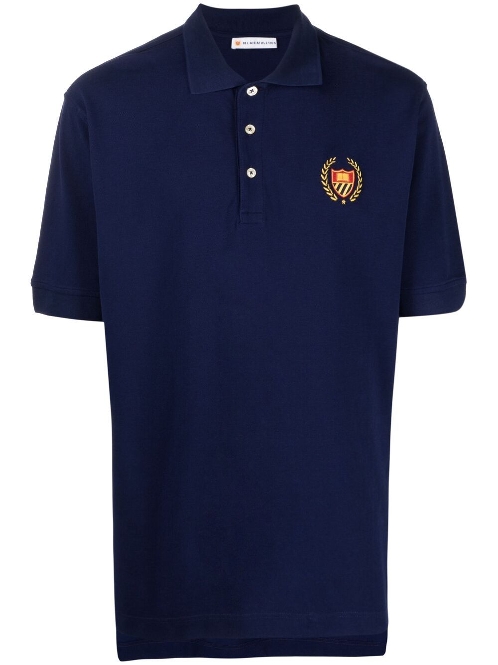 BEL-AIR ATHLETICS Academy Crest Polo Shirt Navy - MAISONDEFASHION.COM