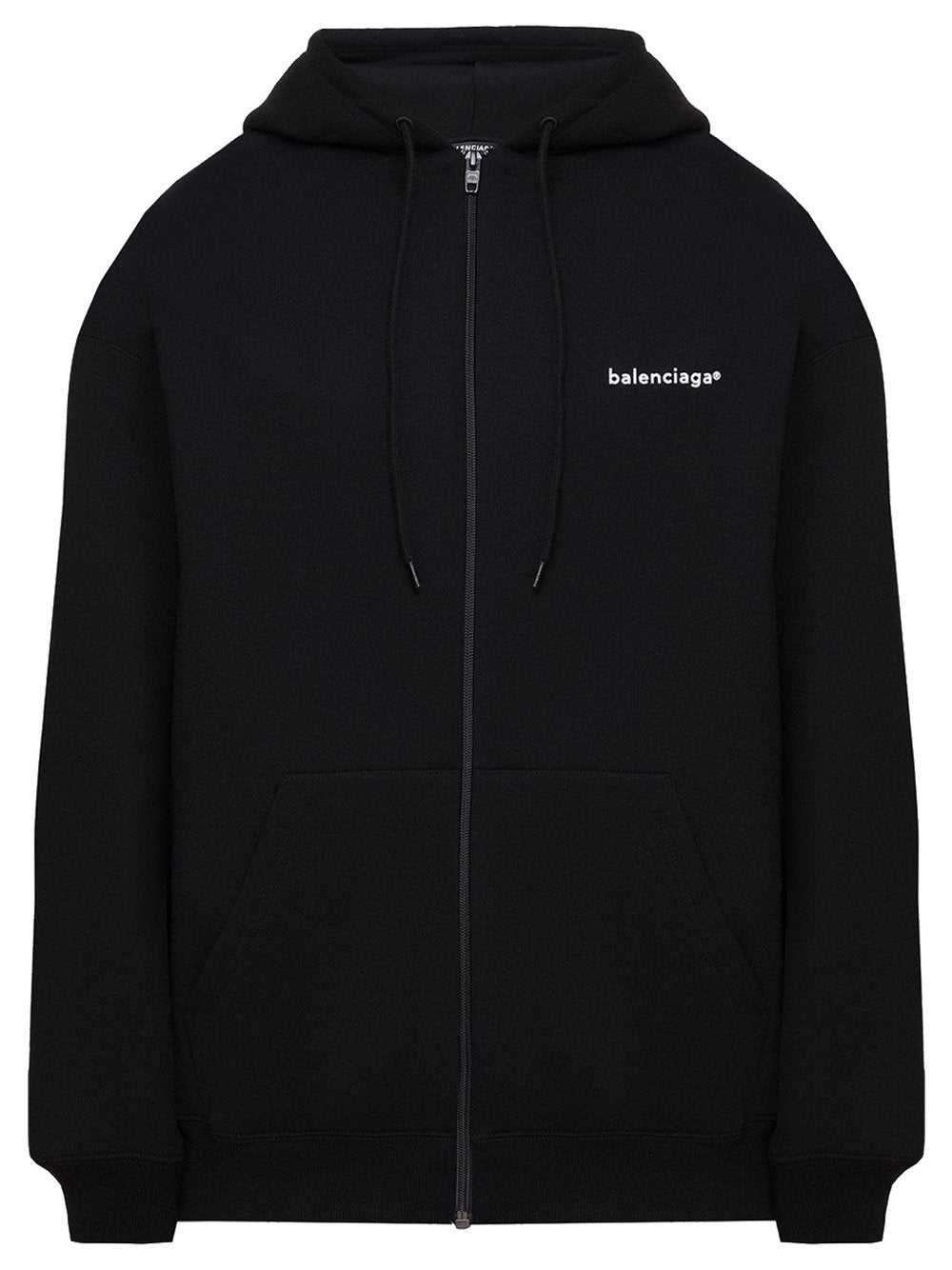 Balenciaga Logo Zipped Jacket Black - MAISONDEFASHION.COM