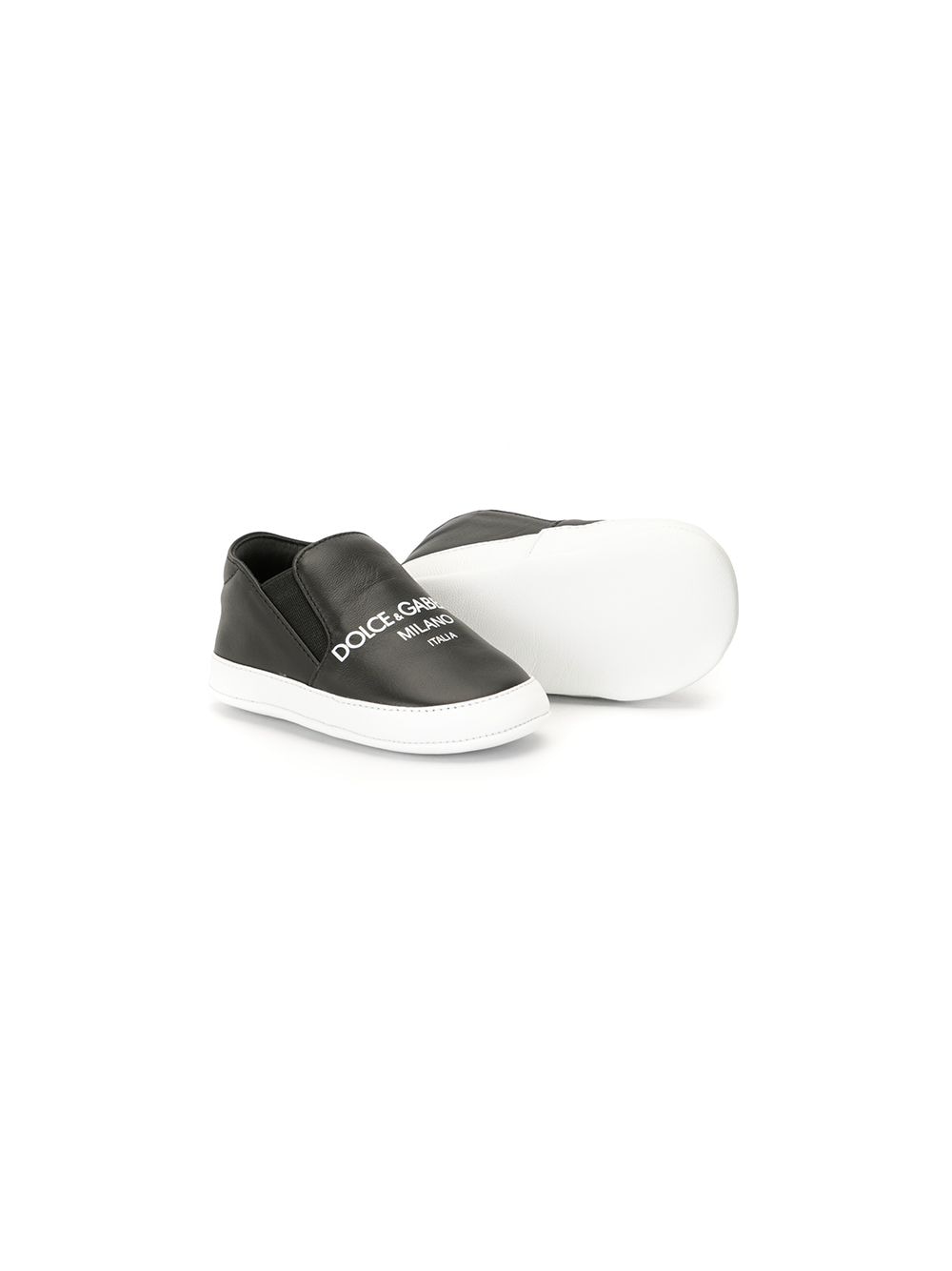 DOLCE & GABBANA KIDS Logo Print Sneakers Black - Maison De Fashion 