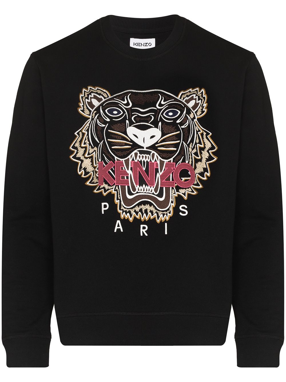 KENZO Embroidered Tiger Sweatshirt Black - MAISONDEFASHION.COM
