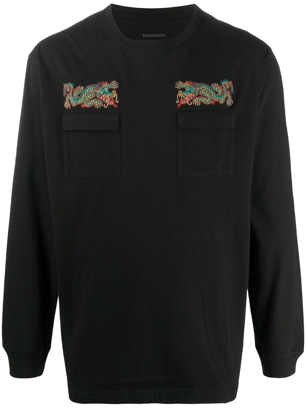 MAHARISHI Liberty Dragon Long Sleeve T-Shirt Black - Maison De Fashion 