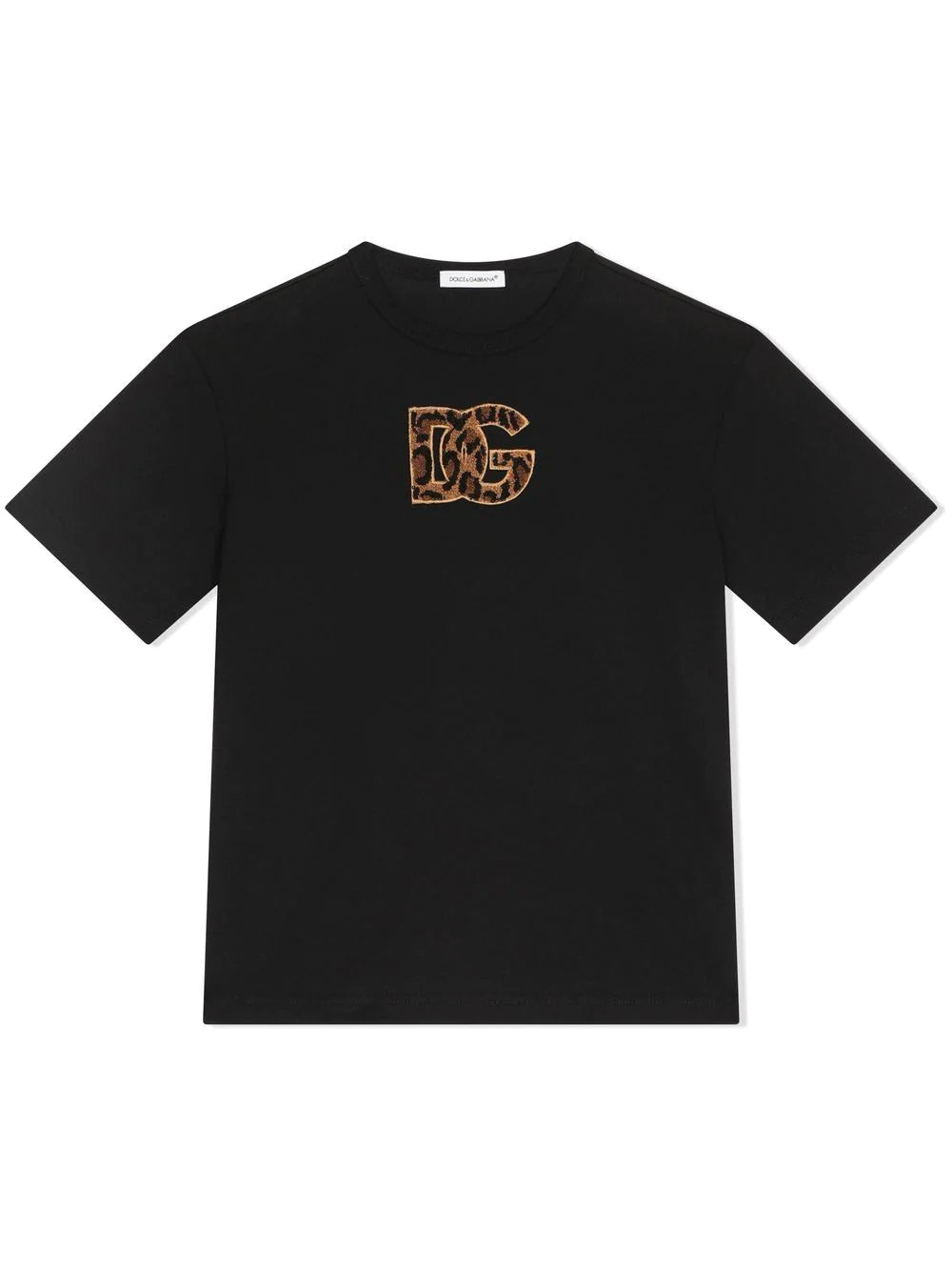 DOLCE & GABBANA KIDS Logo T-shirt Black/Brown - MAISONDEFASHION.COM