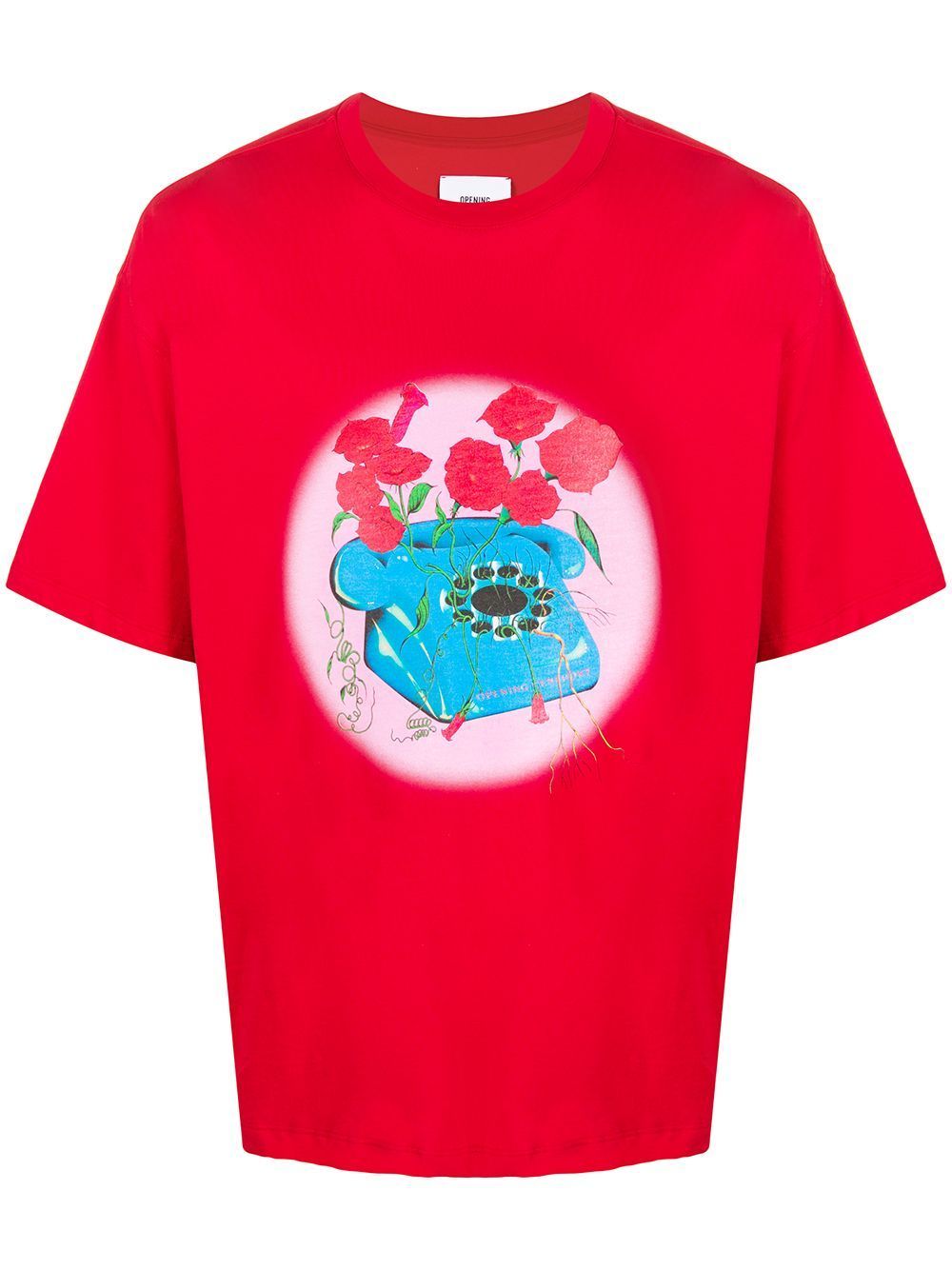 Opening Ceremony Phone Print T-shirt Red - Maison De Fashion 