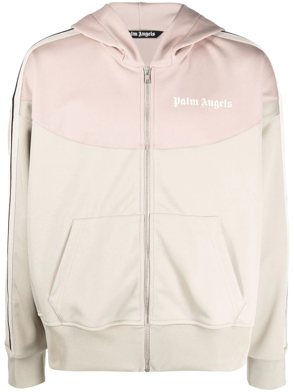 PALM ANGELS Two Tone Hooded Track Jacket Beige/Rose - MAISONDEFASHION.COM