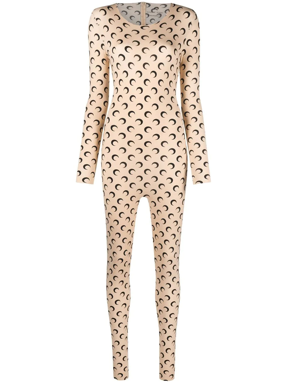 MARINE SERRE WOMEN Crescent Moon Jumpsuit Tan - MAISONDEFASHION.COM