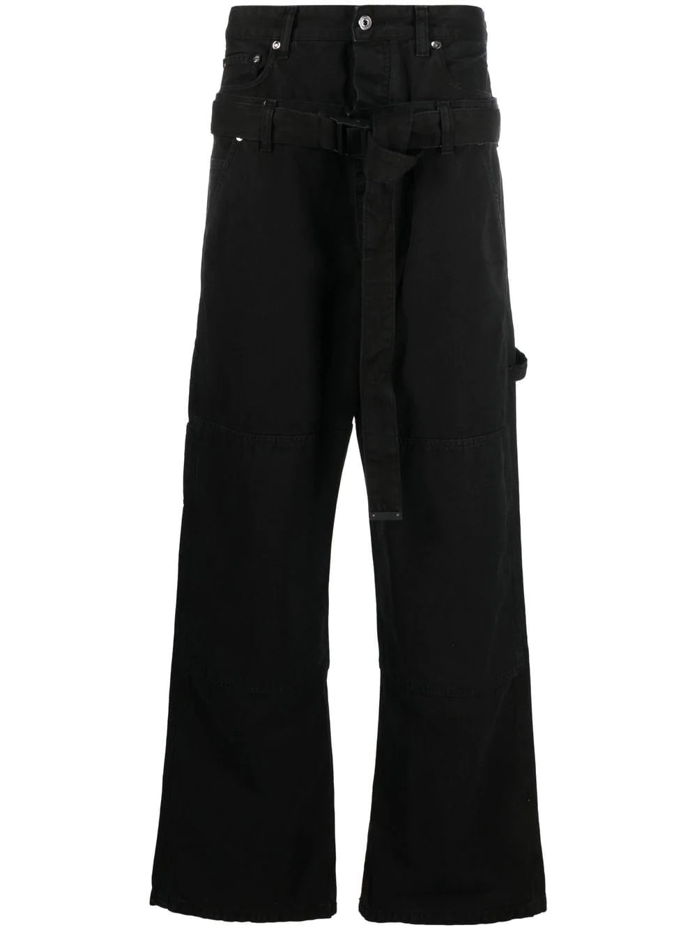 OFF-WHITE Wave Off Canvas Double Over Pant Black/Black - MAISONDEFASHION.COM